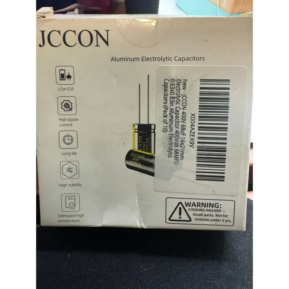 Pack of 10 JCCON Aluminum Electrolytic Capacitors High-Frequency 68μF & 400V NIB